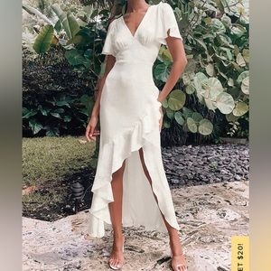 NEW!! White Satin Dress